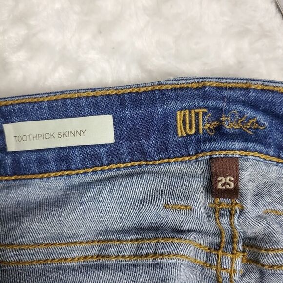 Kut from the Kloth Toothpick Skinny Denim Jeans Blue Size 2s - Picture 3 of 13
